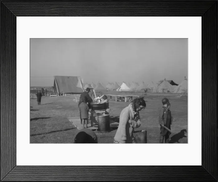 Framed Print : Facilities for washing in the camp for white flood... at Forrest City, Arkansas, 1937. Creator: Walker Evans Framed Print : Facilities for washing in the camp for white flood... at Forrest City, Arkansas, 1937. Creator: Walker Evans