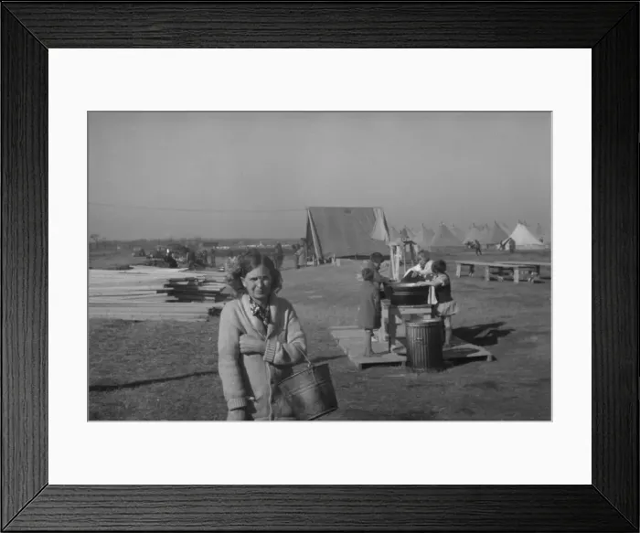 Framed Print : Possibly: Facilities for washing in the camp for white flood... at Forrest City, Arkansas, 1937. Creator: Walker Evans Framed Print : Possibly: Facilities for washing in the camp for white flood... at Forrest City, Arkansas, 1937. Creator: Walker Evans