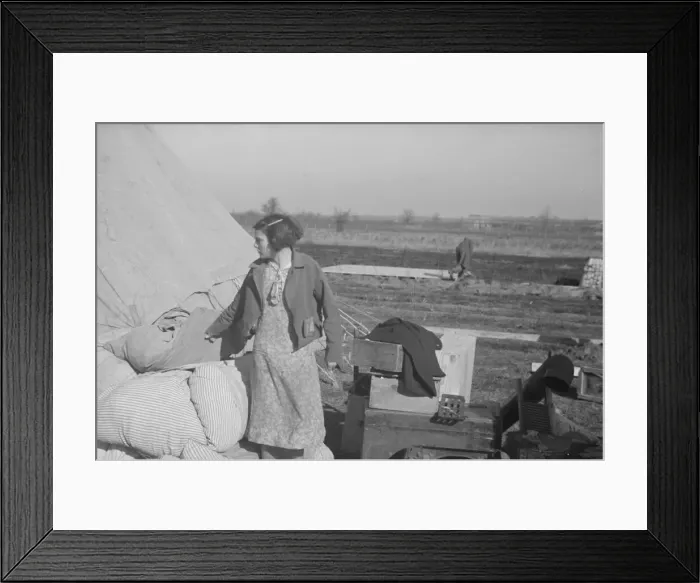 Framed Print : Possibly: A girl in the camp for white flood refugees, Forrest City, Arkansas, 1937. Creator: Walker Evans Framed Print : Possibly: A girl in the camp for white flood refugees, Forrest City, Arkansas, 1937. Creator: Walker Evans
