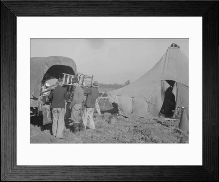 Framed Print : Unloading the household goods of a family who is being... Forrest City, Arkansas, 1937. Creator: Walker Evans Framed Print : Unloading the household goods of a family who is being... Forrest City, Arkansas, 1937. Creator: Walker Evans