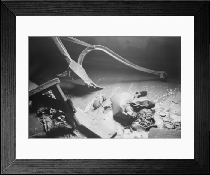 Framed Print : Possibly: Interior of a farmhouse near Ridgeley, Tennessee, after the 1937 flood waters... 1937. Creator: Walker Evans Framed Print : Possibly: Interior of a farmhouse near Ridgeley, Tennessee, after the 1937 flood waters... 1937. Creator: Walker Evans