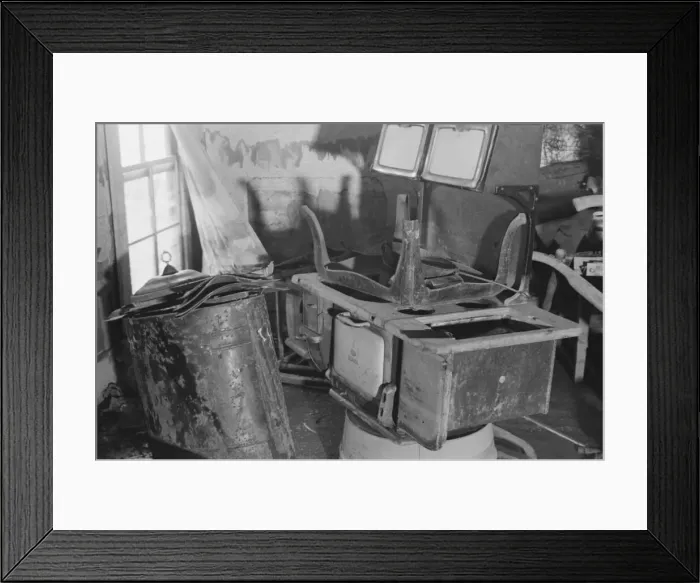 Framed Print : Interior of a farmhouse near Ridgeley, Tennessee, after the 1937 flood waters... 1937. Creator: Walker Evans Framed Print : Interior of a farmhouse near Ridgeley, Tennessee, after the 1937 flood waters... 1937. Creator: Walker Evans