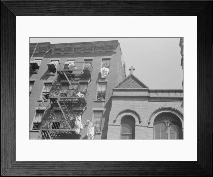 Framed Print : House fronts, 61st Street between 1st and 3rd Avenues, New York, 1938. Creator: Walker Evans Framed Print : House fronts, 61st Street between 1st and 3rd Avenues, New York, 1938. Creator: Walker Evans