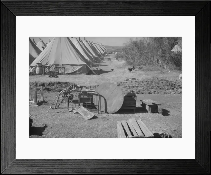 Framed Print : Flood refugee encampment at Forrest City, Arkansas, ca. 1937. Creator: Walker Evans Framed Print : Flood refugee encampment at Forrest City, Arkansas, ca. 1937. Creator: Walker Evans