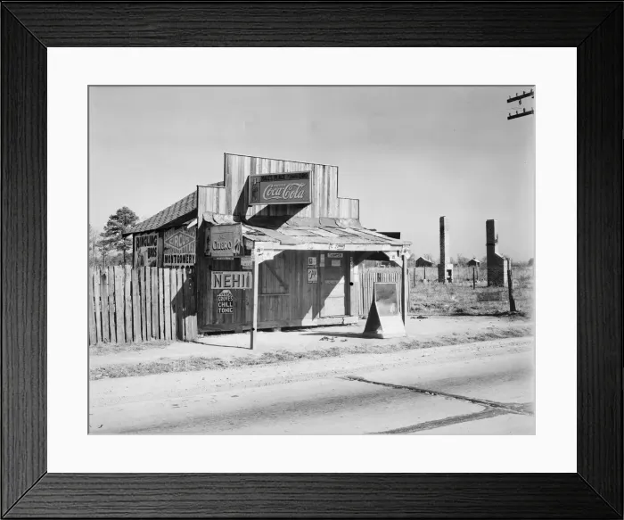 Framed Print : Coca-Cola shack in Alabama, 1935. Creator: Walker Evans Framed Print : Coca-Cola shack in Alabama, 1935. Creator: Walker Evans