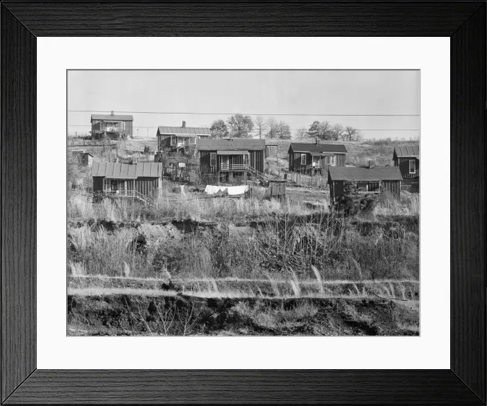 Framed Print : Alabama miners houses near Birmingham, Alabama, 1935. Creator: Walker Evans Framed Print : Alabama miners houses near Birmingham, Alabama, 1935. Creator: Walker Evans