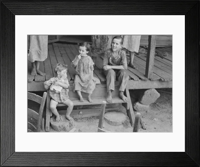 Framed Print : Tengle children, Hale County, Alabama, 1936. Creator: Walker Evans Framed Print : Tengle children, Hale County, Alabama, 1936. Creator: Walker Evans