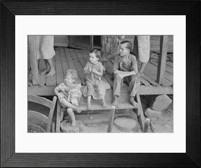Framed Print : Tengle children, Hale County, Alabama, 1936. Creator: Walker Evans Framed Print : Tengle children, Hale County, Alabama, 1936. Creator: Walker Evans