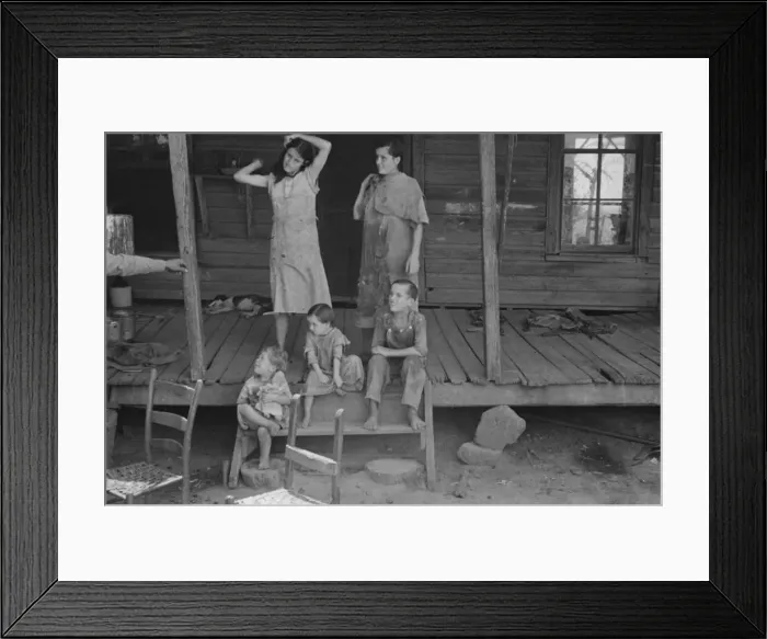 Framed Print : Tengle children, Hale County, Alabama, 1936. Creator: Walker Evans Framed Print : Tengle children, Hale County, Alabama, 1936. Creator: Walker Evans