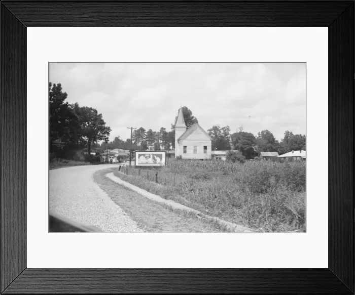 Framed Print : Roadside scene, Alabama. Approach to Moundville, 1936. Creator: Walker Evans Framed Print : Roadside scene, Alabama. Approach to Moundville, 1936. Creator: Walker Evans