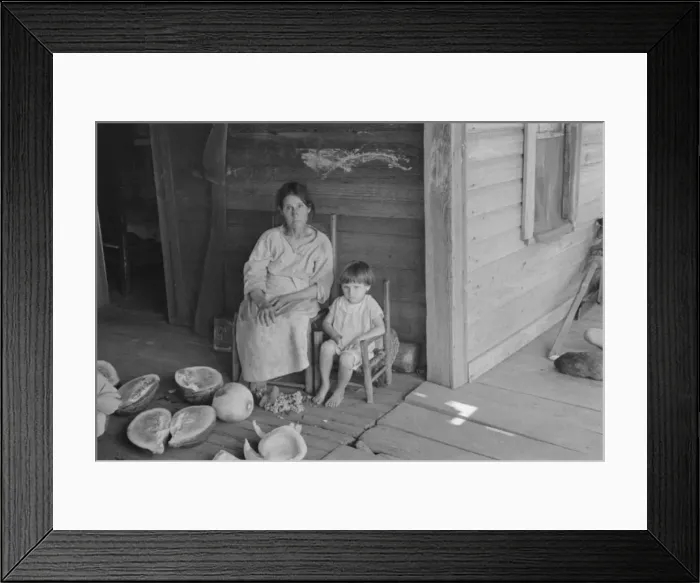 Framed Print : Mrs. Frank Tengle and Laura Minnie Lee Tengle, Hale County, Alabama, 1936. Creator: Walker Evans Framed Print : Mrs. Frank Tengle and Laura Minnie Lee Tengle, Hale County, Alabama, 1936. Creator: Walker Evans