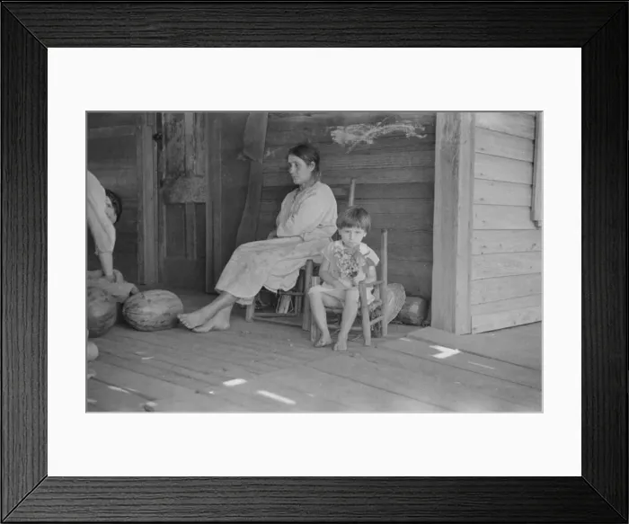 Framed Print : Mrs. Frank Tengle and Laura Minnie Lee Tengle... near Moundville, Hale County, Alabama, 1936. Creator: Walker Evans Framed Print : Mrs. Frank Tengle and Laura Minnie Lee Tengle... near Moundville, Hale County, Alabama, 1936. Creator: Walker Evans