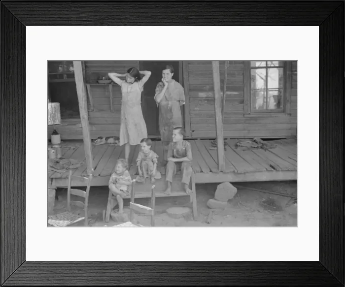 Framed Print : Tengle children, Hale County, Alabama, 1936. Creator: Walker Evans Framed Print : Tengle children, Hale County, Alabama, 1936. Creator: Walker Evans