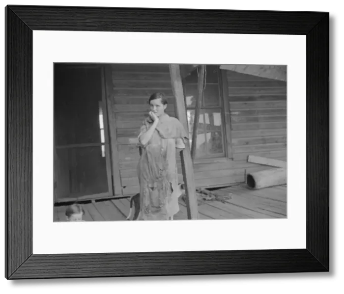 Framed Print : Elizabeth Tengle on porch, Hale County, Alabama, 1936. Creator: Walker Evans