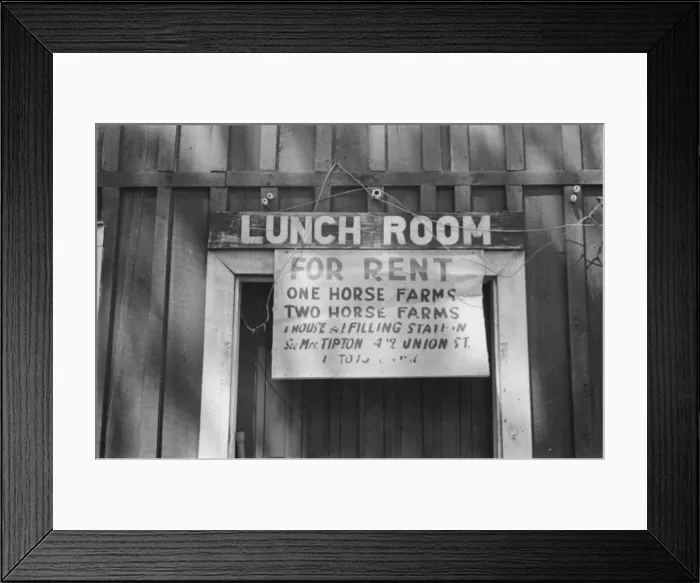Framed Print : Tenant farm rental sign, Alabama, 1936. Creator: Walker Evans Framed Print : Tenant farm rental sign, Alabama, 1936. Creator: Walker Evans