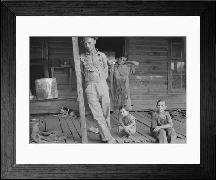 Framed Print : Floyd Burroughs and Tengle children, Hale County, Alabama, 1936. Creator: Walker Evans Framed Print : Floyd Burroughs and Tengle children, Hale County, Alabama, 1936. Creator: Walker Evans