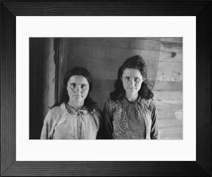Framed Print : Elizabeth and Dora Mae Tengle, Hale County, Alabama, 1936. Creator: Walker Evans Framed Print : Elizabeth and Dora Mae Tengle, Hale County, Alabama, 1936. Creator: Walker Evans