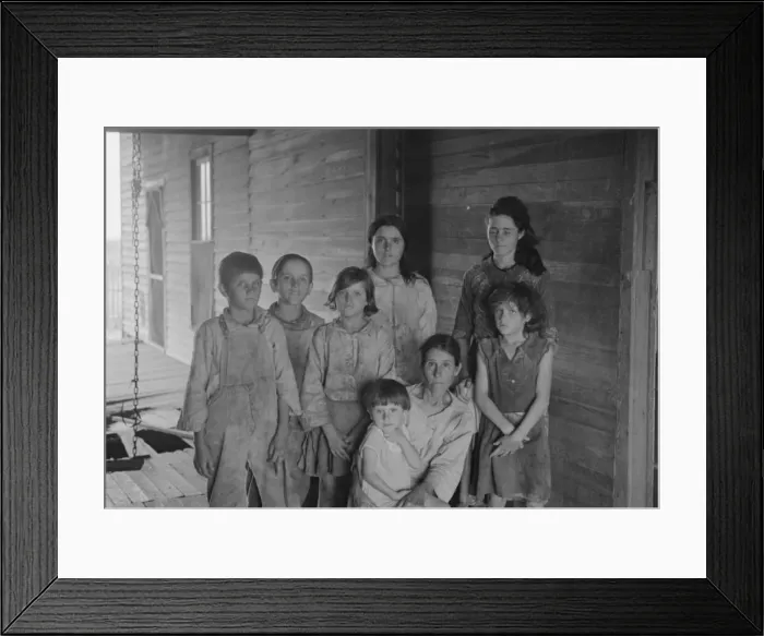 Framed Print : Frank Tengle family, Hale County, Alabama. Sharecroppers, 1936. Creator: Walker Evans Framed Print : Frank Tengle family, Hale County, Alabama. Sharecroppers, 1936. Creator: Walker Evans
