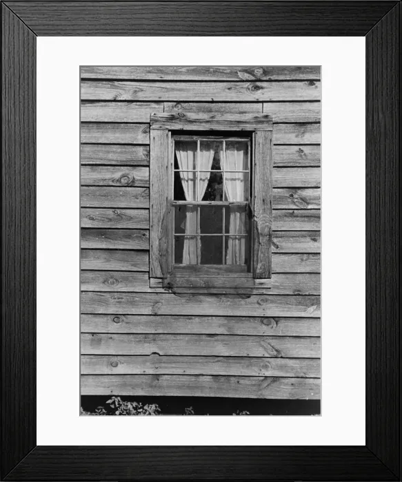 Framed Print : Bedroom window of Bud Fields home, Hale County, Alabama, 1936. Creator: Walker Evans Framed Print : Bedroom window of Bud Fields home, Hale County, Alabama, 1936. Creator: Walker Evans