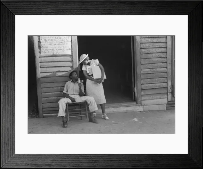 Framed Print : Sidewalk scene, Alabama, 1936. Creator: Walker Evans Framed Print : Sidewalk scene, Alabama, 1936. Creator: Walker Evans