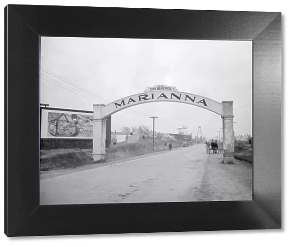 Entrance to Marianna, Arkansas, during the 1937 flood, 1937. Creator: Walker Evans
