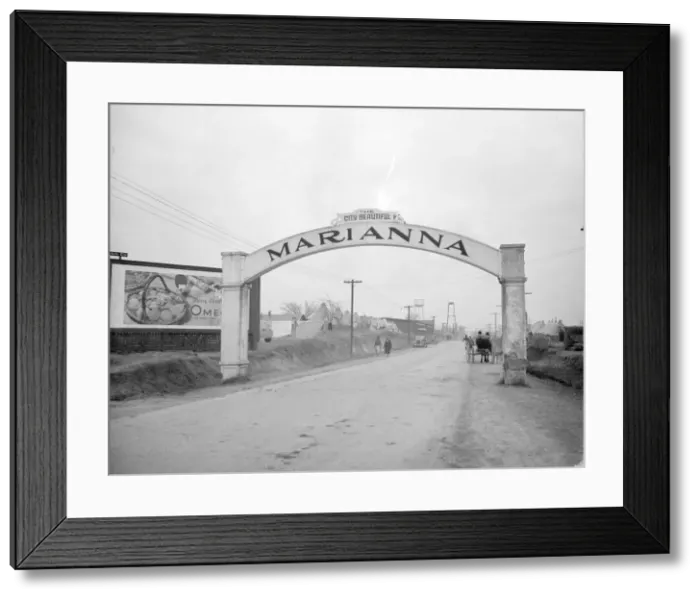 Framed Print : Entrance to Marianna, Arkansas, during the 1937 flood, 1937. Creator: Walker Evans Framed Print : Entrance to Marianna, Arkansas, during the 1937 flood, 1937. Creator: Walker Evans