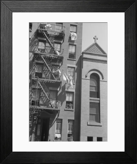 Framed Print : House fronts, 61st Street between 1st and 3rd Avenues, New York, 1938. Creator: Walker Evans Framed Print : House fronts, 61st Street between 1st and 3rd Avenues, New York, 1938. Creator: Walker Evans