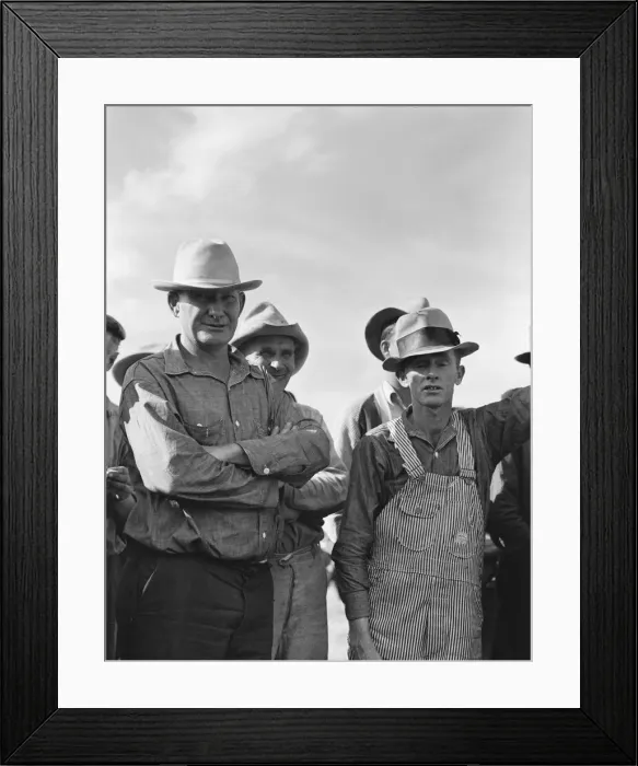 Framed Print : Watching ball game, Shafter camp for migrants, California, 1938. Creator: Dorothea Lange Framed Print : Watching ball game, Shafter camp for migrants, California, 1938. Creator: Dorothea Lange