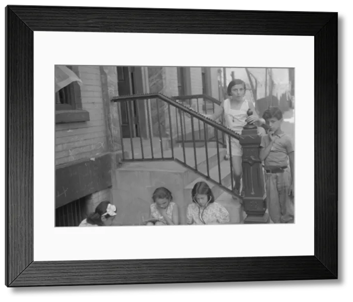 Framed Print : Children playing in the street, 61st Street between 1st and 3rd Avenues, New York, 1938. Creator: Walker Evans Framed Print : Children playing in the street, 61st Street between 1st and 3rd Avenues, New York, 1938. Creator: Walker Evans