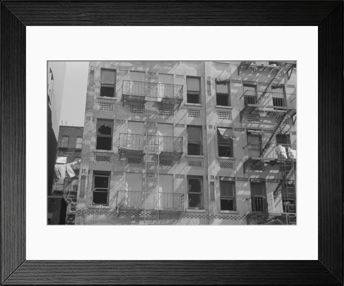 Framed Print : House fronts, 61st Street between 1st and 3rd Avenues, New York, 1938. Creator: Walker Evans Framed Print : House fronts, 61st Street between 1st and 3rd Avenues, New York, 1938. Creator: Walker Evans