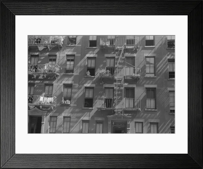 Framed Print : House fronts, 61st Street between 1st and 3rd Avenues, New York, 1938. Creator: Walker Evans Framed Print : House fronts, 61st Street between 1st and 3rd Avenues, New York, 1938. Creator: Walker Evans