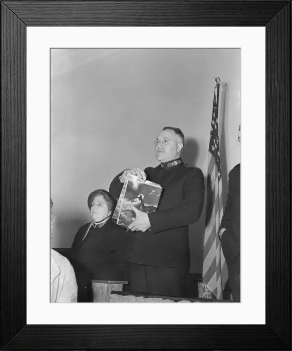 Framed Print : Selling Easter edition of the War Cry, Salvation army, San Francisco, California, 1939. Creator: Dorothea Lange Framed Print : Selling Easter edition of the War Cry, Salvation army, San Francisco, California, 1939. Creator: Dorothea Lange