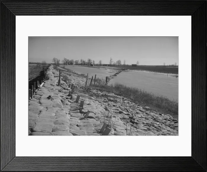 Framed Print : The Bessie Levee, along a subsidiary... Mississippi River, near Tiptonville, Tennessee, 1937. Creator: Walker Evans Framed Print : The Bessie Levee, along a subsidiary... Mississippi River, near Tiptonville, Tennessee, 1937. Creator: Walker Evans