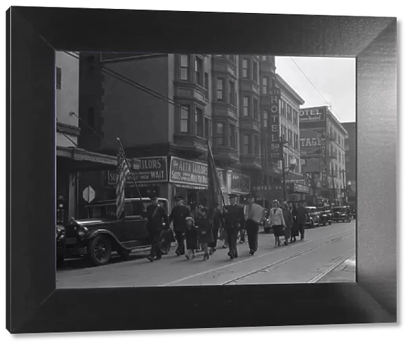 Regular Sunday meeting, Salvation Army, San Francisco, California, 1939. Creator: Dorothea Lange