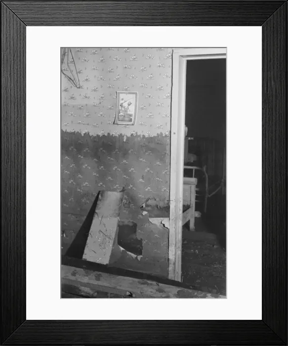 Framed Print : Tennessee farmhouse near Ridgeley after flood had subsided, 1937. Creator: Walker Evans Framed Print : Tennessee farmhouse near Ridgeley after flood had subsided, 1937. Creator: Walker Evans