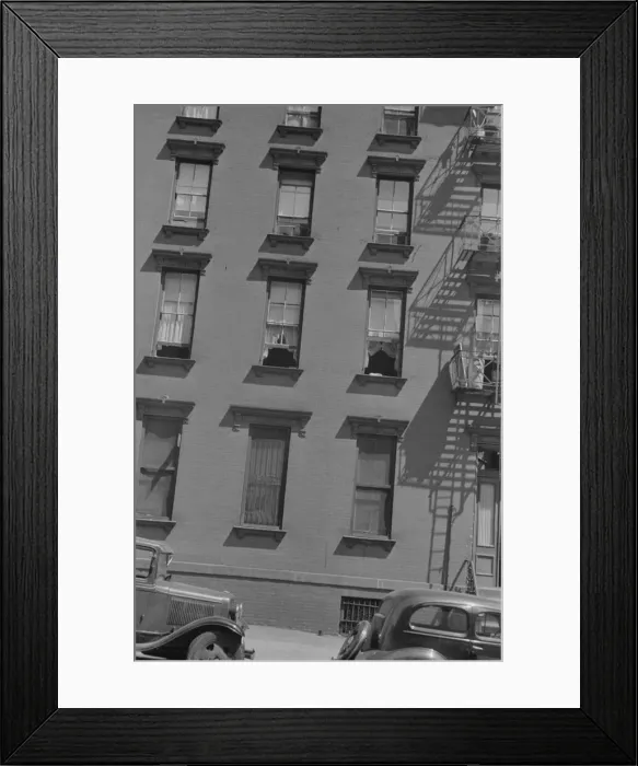 Framed Print : House fronts, 61st Street between 1st and 3rd Avenues, New York, 1938. Creator: Walker Evans Framed Print : House fronts, 61st Street between 1st and 3rd Avenues, New York, 1938. Creator: Walker Evans