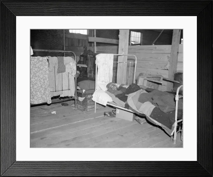 Framed Print : Sick flood refugee in the Red Cross temporary infirmary at Forrest City, Arkansas, 1937. Creator: Walker Evans Framed Print : Sick flood refugee in the Red Cross temporary infirmary at Forrest City, Arkansas, 1937. Creator: Walker Evans