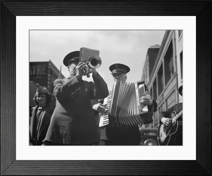 Framed Print : Trio, Salvation Army, San Francisco, California, 1939. Creator: Dorothea Lange Framed Print : Trio, Salvation Army, San Francisco, California, 1939. Creator: Dorothea Lange