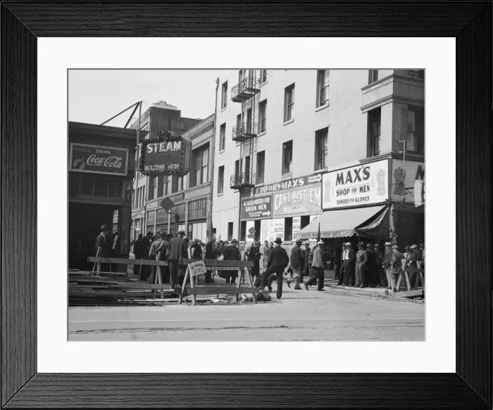 Framed Print : General view of army and crowds, Salvation Army, San Francisco, California, 1939. Creator: Dorothea Lange Framed Print : General view of army and crowds, Salvation Army, San Francisco, California, 1939. Creator: Dorothea Lange