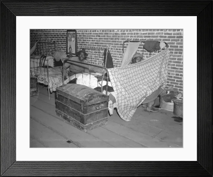 Framed Print : Negro flood refugees in the Red Cross temporary infirmary at Forrest City, Arkansas, 1937. Creator: Walker Evans Framed Print : Negro flood refugees in the Red Cross temporary infirmary at Forrest City, Arkansas, 1937. Creator: Walker Evans