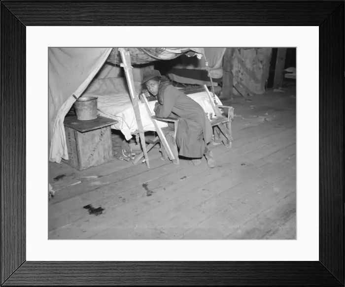 Framed Print : Negro girl in the temporary infirmary, Forrest City, Arkansas, 1937. Creator: Walker Evans Framed Print : Negro girl in the temporary infirmary, Forrest City, Arkansas, 1937. Creator: Walker Evans