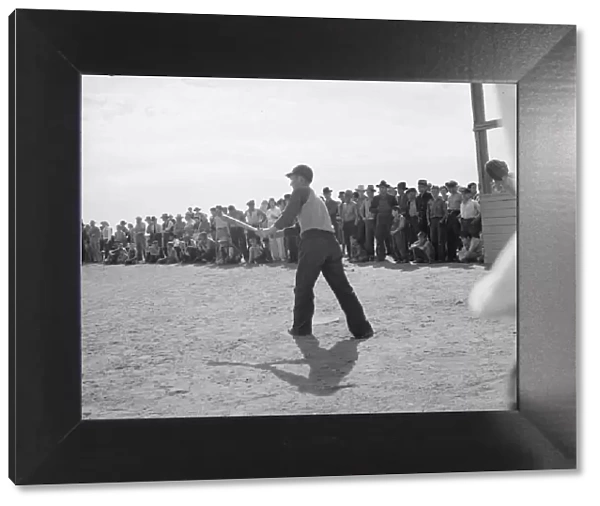 Ball game, Shafter migrant camp, California, 1938. Creator: Dorothea Lange