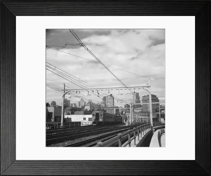 Framed Print : The city of San Francisco, California, seen from the first street ramp of Oakland Bay Bridge, 1939. Creator: Dorothea Lange Framed Print : The city of San Francisco, California, seen from the first street ramp of Oakland Bay Bridge, 1939. Creator: Dorothea Lange
