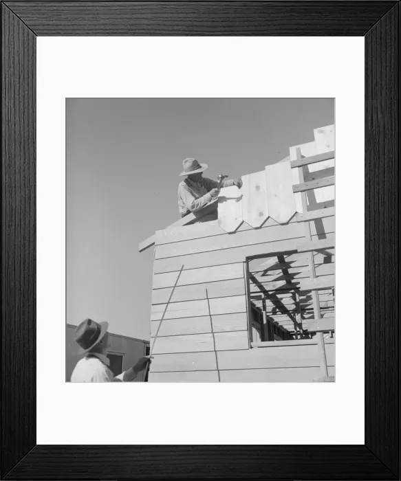 Framed Print : Father and son, recent migrants to California Salinas, California, 1939. Creator: Dorothea Lange Framed Print : Father and son, recent migrants to California Salinas, California, 1939. Creator: Dorothea Lange