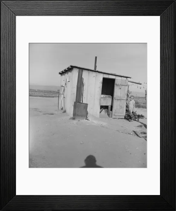 Framed Print : Laundry facilities for ten cabins at Arkansawyers auto camp, Salinas Valley, CA, 1939. Creator: Dorothea Lange Framed Print : Laundry facilities for ten cabins at Arkansawyers auto camp, Salinas Valley, CA, 1939. Creator: Dorothea Lange