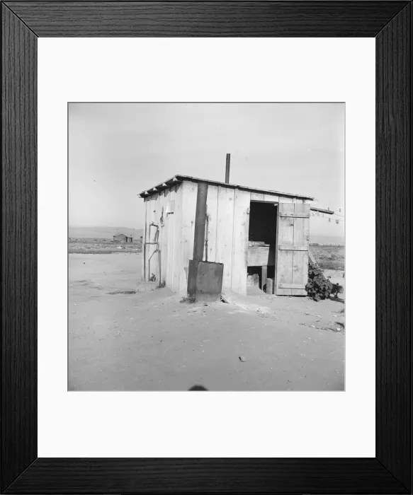 Framed Print : Laundry facilities for ten cabins at Arkansawyers auto camp, Salinas Valley, California, 1939. Creator: Dorothea Lange Framed Print : Laundry facilities for ten cabins at Arkansawyers auto camp, Salinas Valley, California, 1939. Creator: Dorothea Lange