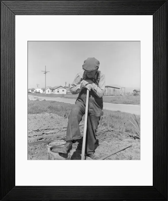 Framed Print : Farmer who has small plot... on outskirts of Salinas, CA, 1939. Creator: Dorothea Lange Framed Print : Farmer who has small plot... on outskirts of Salinas, CA, 1939. Creator: Dorothea Lange