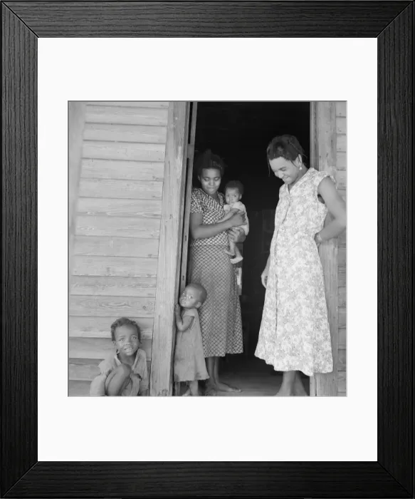 Framed Print : Two tobacco tenant mothers (related) with part of their children, Wake County, North Carolina, 1939. Creator: Dorothea Lange Framed Print : Two tobacco tenant mothers (related) with part of their children, Wake County, North Carolina, 1939. Creator: Dorothea Lange