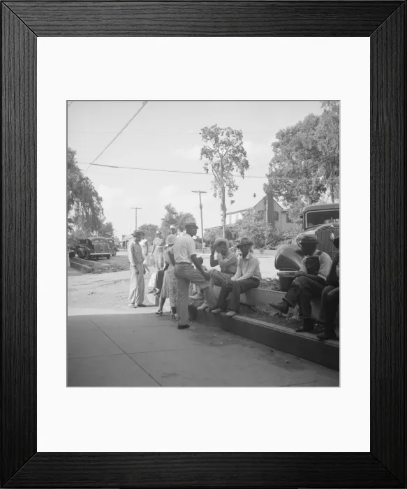 Framed Print : Possibly: Saturday afternoon shopping and visiting on main street of Pittsboro, North Carolina, 1939 Creator: Dorothea Lange Framed Print : Possibly: Saturday afternoon shopping and visiting on main street of Pittsboro, North Carolina, 1939 Creator: Dorothea Lange