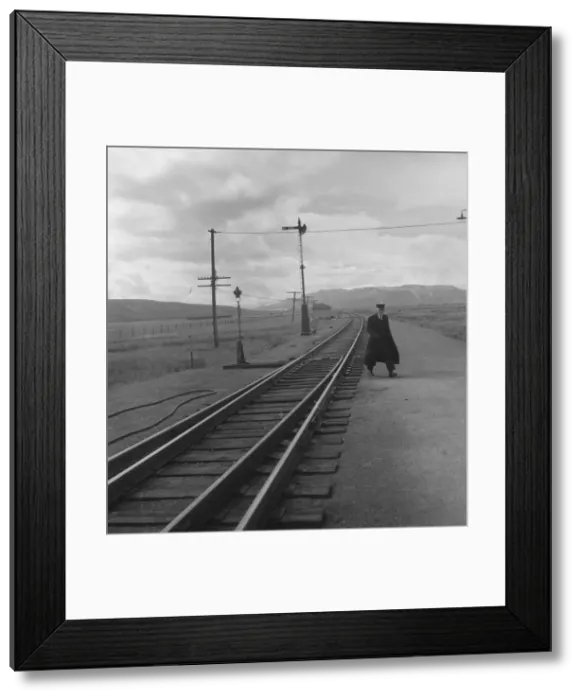 Framed Print : Brakeman on the Challenger, Nevada, 1939. Creator: Dorothea Lange Framed Print : Brakeman on the Challenger, Nevada, 1939. Creator: Dorothea Lange